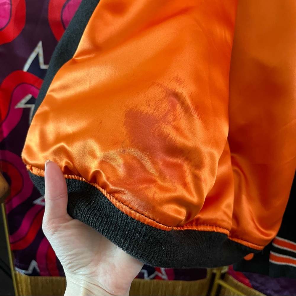 1960s Vintage Wayland Varsity Jacket Minute Man Wool Black Orange W Letterman 44 - Picture 7 of 12